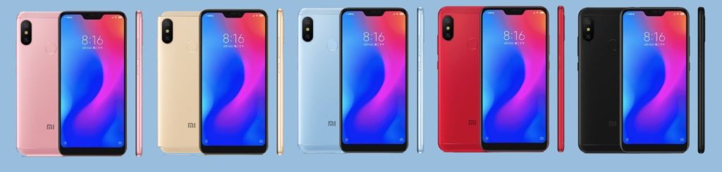 Xiaomi Redmi 6 Pro colors 1
