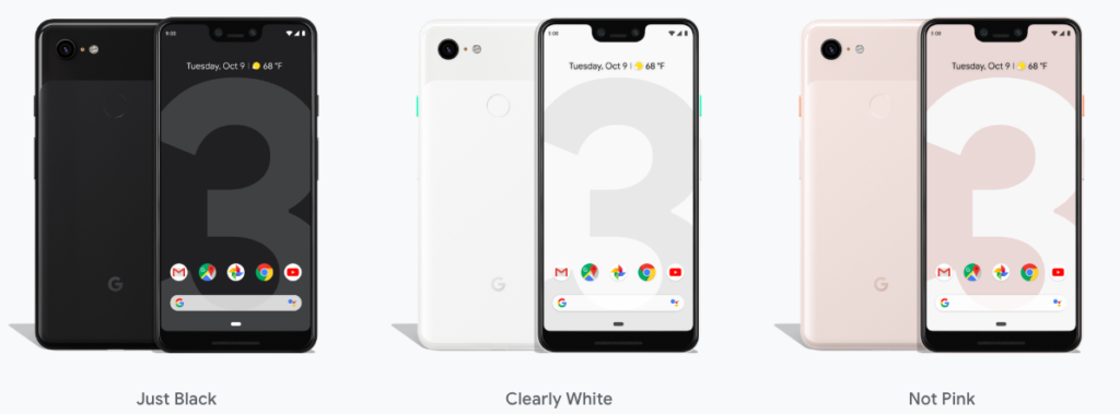 Google Pixel 3 XL Color Options