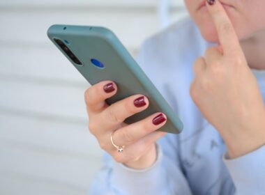 a person holding a cell phone