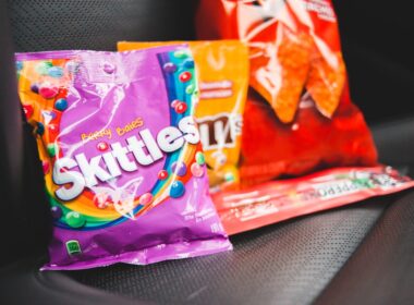 purple and orange plastic pack