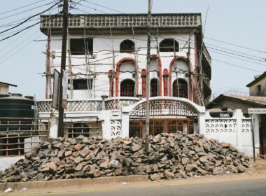 white and red concrete building