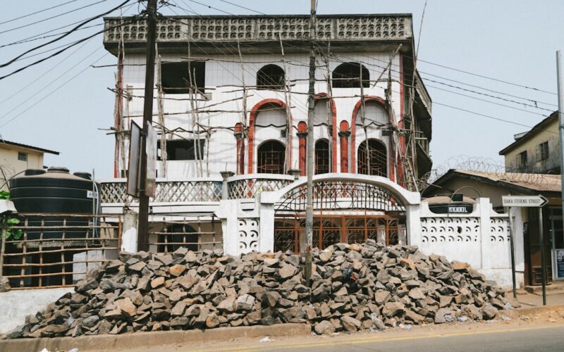 white and red concrete building