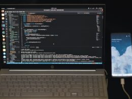 black and white hp laptop computer