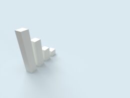 a bar chart is shown on a blue background