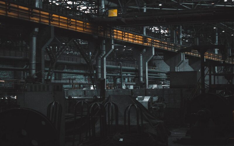 A factory filled with lots of machines and machinery