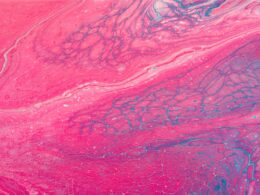 red and blue abstract painting