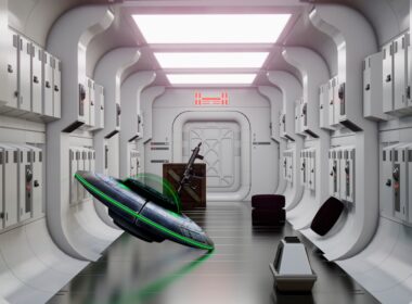 a room with a bunch of lockers in it