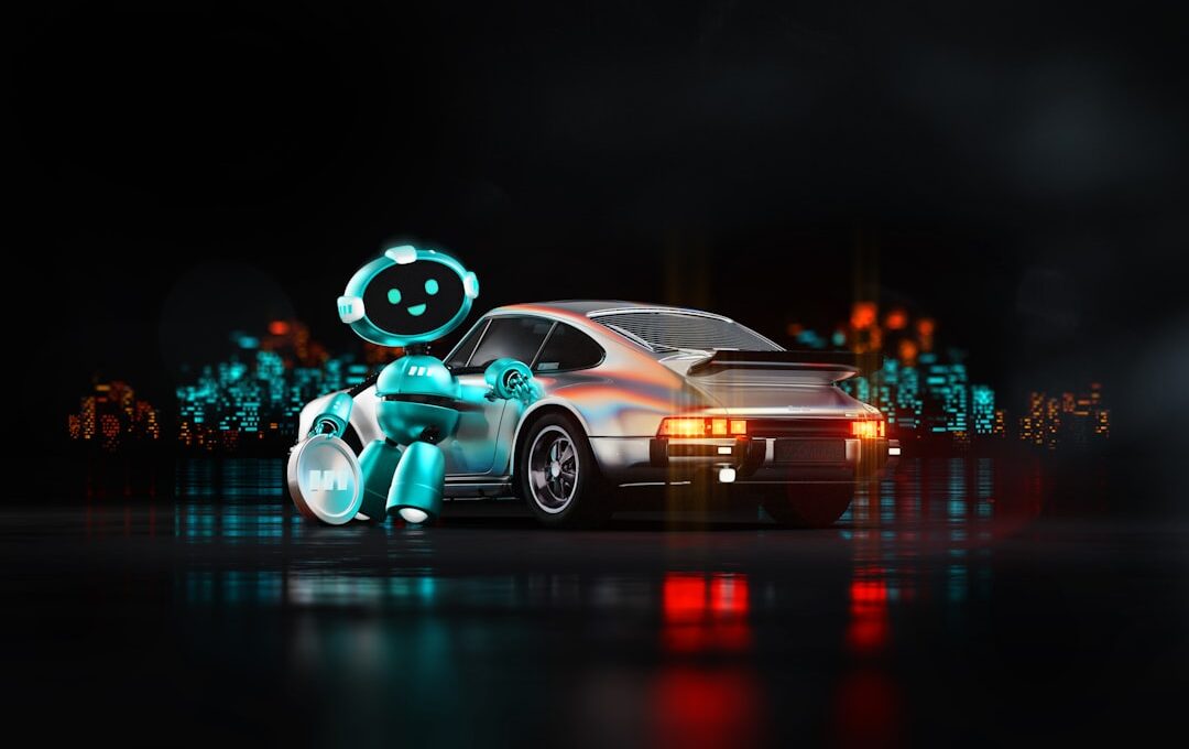 a car with lights on it