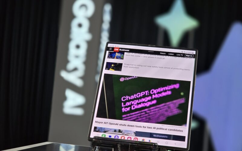 A laptop computer sitting on top of a glass table