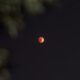 a red moon is seen in the night sky