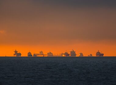 silhouette of city skyline during sunset