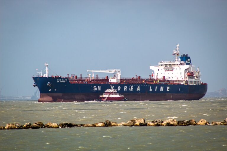 a large cargo ship in the middle of the ocean