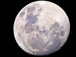 A close-up view of the moon.