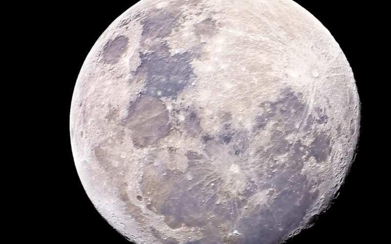 A close-up view of the moon.