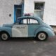 an old blue car