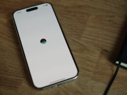 A close up of a cell phone on a table