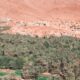 an aerial view of a village in the desert