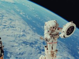 NASA astronaut performs extravehicular activity