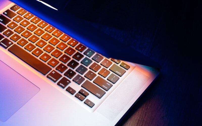 silver MacBook