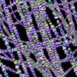 Glowing pixelated lines form an intricate abstract network