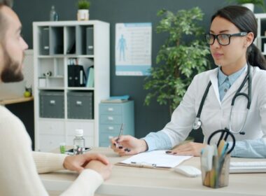 Doctor consulting with a patient in an office