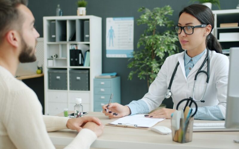 Doctor consulting with a patient in an office
