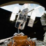 a view of a space station from inside a space station