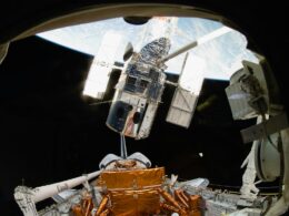 a view of a space station from inside a space station